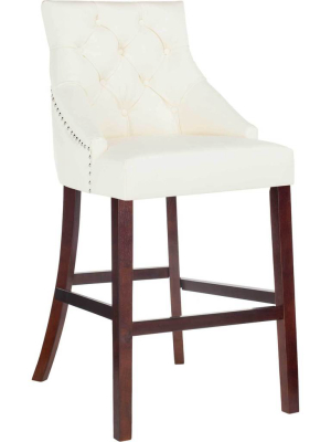 Ellianna Tufted Wing Back Bar Stool White (set Of 2)