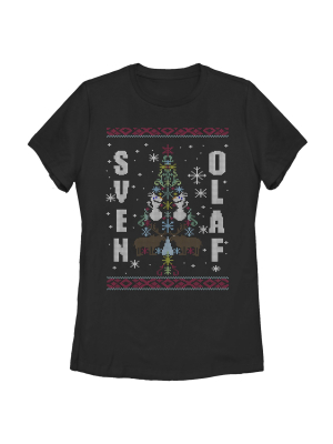 Women's Frozen Ugly Christmas Besties T-shirt