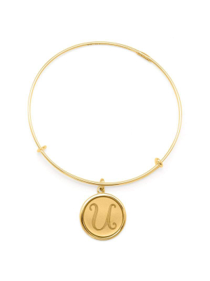 Precious Initial U Charm Bangle