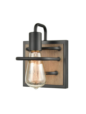 Copley 1-light Vanity Light In Matte Black And Aspen