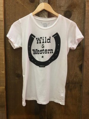 Wild & Western Womens Tee White/blk