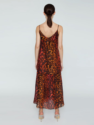 Ballet Spaghetti Strap Cover-up Maxi Dress - Multicolor Camouflage Print