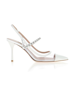 Miu Miu Crystal Embellished Strap Slingback Pumps