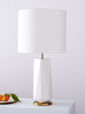 Faceted Porcelain Table Lamp - Large