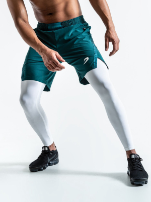 Pep Shorts (2-in-1 Training Tights) - Green/white