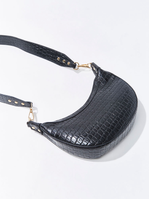 Faux Croc Leather Crossbody Bag