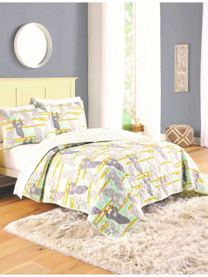 Vue Sonic Sloth Reversible Quilt & Sham Set