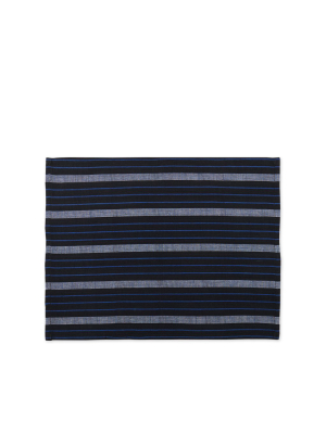 Cotton Striped Placemat In Blue And Black