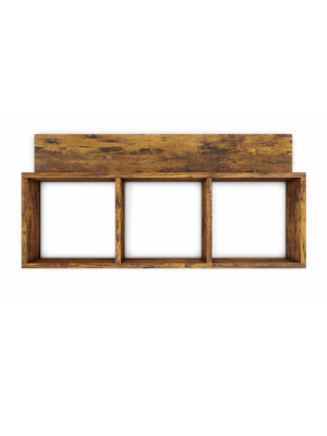 31.5" X 15.7" Rustic Floating Triple Cubby Shelf - Danya B.