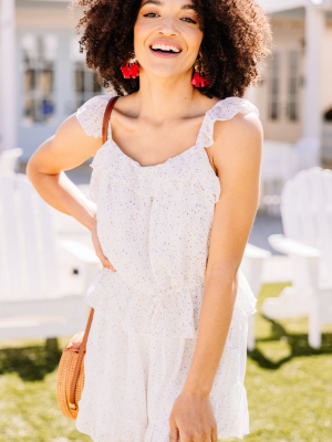 She's Got A Way Ivory White Polka Dot Tank