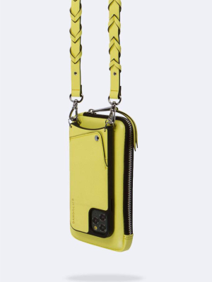 Expanded Zip Pouch - Bright Yellow/silver