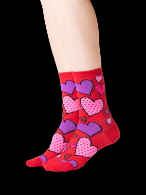Women's Hearts Crew Socks