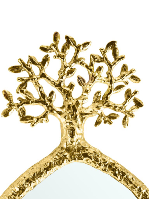 Tree Of Life Mirror - Antique Goldtone