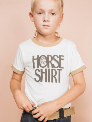 Horse Shirt Ringer Tee For Kids