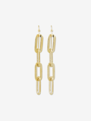 Sanctuary Project Flat Chain Drop Earrings Gold