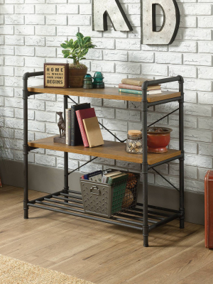 Iron City Anywhere Console Checked Oak - Sauder