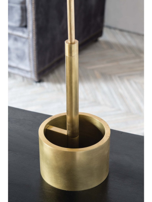 Geo Rectangle Table Lamp In Natural Brass