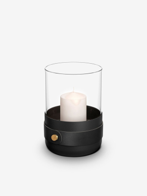 Emma Noir Candle Holder With Brass Detail By Eldvarm