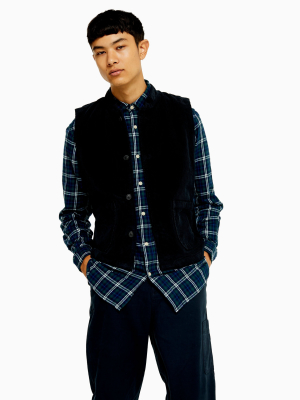 Selected Homme Navy Corduroy Organic Cotton Waistcoat