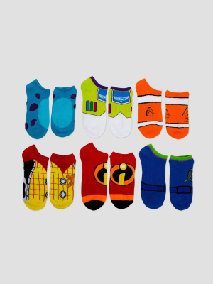 Women's Disney Pixar 6pk Low Cut Socks - Assorted Colors 4-10