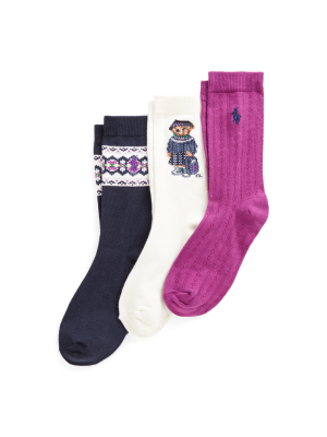 Polo Bear Crew Sock 3-pack