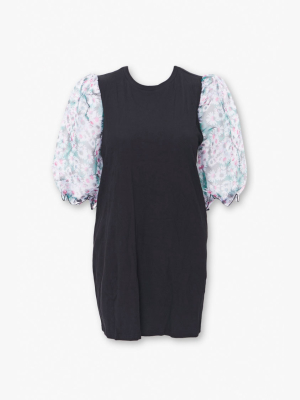 Plus Size Floral Puff Sleeve Dress