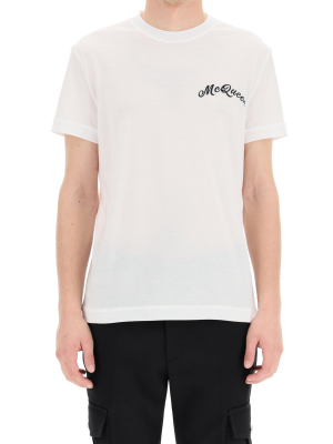 Alexander Mcqueen Logo Embroidered Crewneck T-shirt