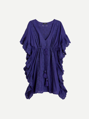 Ruffle Tunic Coverup With Tassels