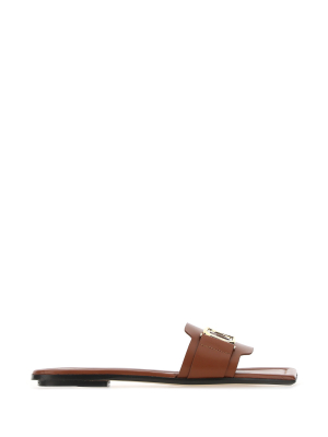 Lanvin Logo Plaque Square Toe Sandals