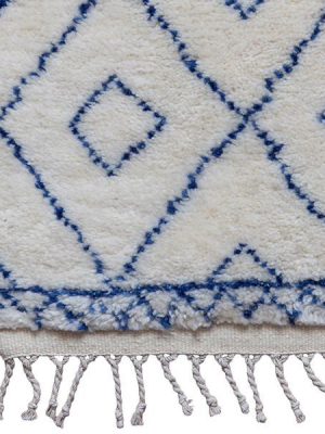 Moroccan Diamond Rug In Indigo