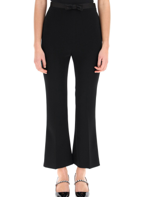 Miu Miu Bow Detail Cropped Trousers