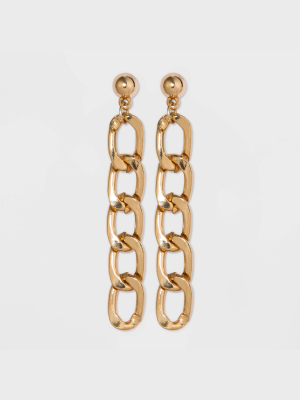 Curb Chain Drop Earrings - Wild Fable™ Gold