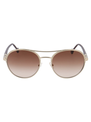 Salvatore Ferragamo Eyewear Round Aviator Sunglasses