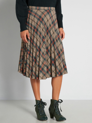 Merry Mingling Pleated Midi Skirt