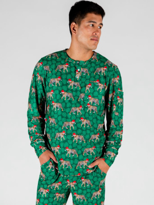 The Tinsel Tigers | Mens Christmas Pajama Top