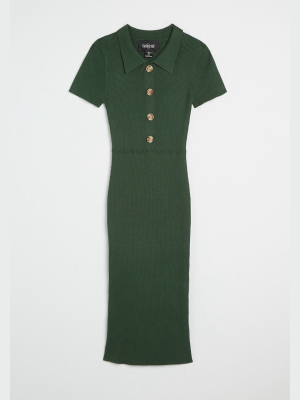 Modcloth X Collectif Collar-ed Greens Knit Dress