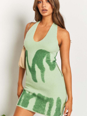 Green With Envy Halter Mini Dress Green