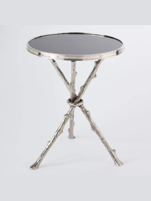 Global Views Twig Table Nickel/black Granite