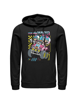 Men's Nintendo Mario Kart 90's Art Pull Over Hoodie