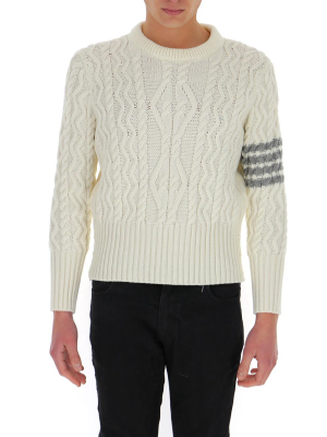 Thom Browne 4-bar Cable Knit Sweater