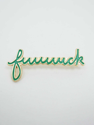 Fuuuuck Pin, Teal/brass