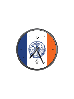 Chicago Lighthouse 12.75"x12.75" City Flag New York City Slimline Frame Decorative Wall Clocks Black