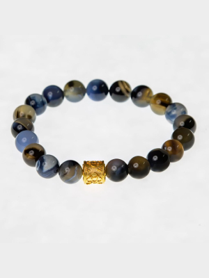 Dell Arte By Jean Claude Madagascar Blue Agate Bracelet