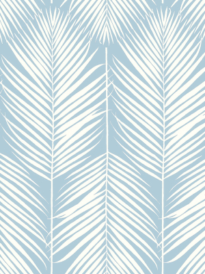 Palm Silhouette Peel-and-stick Wallpaper In Hampton Blue By Nextwall