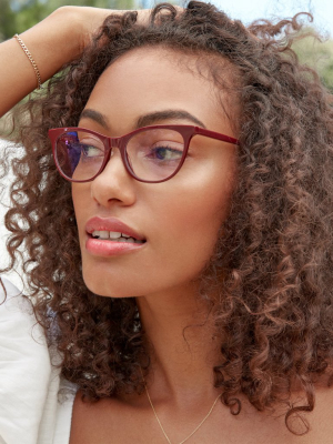 Jade - Claret + Blue Light Technology Glasses