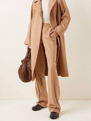 Manuela Belted Camel Wool Trench Coat