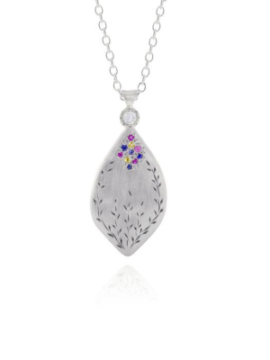 Adel Chefridi Silver & Multicolor Sapphire Secret Garden Pendant Necklace