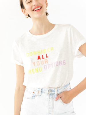 Menu Options Slub Tee