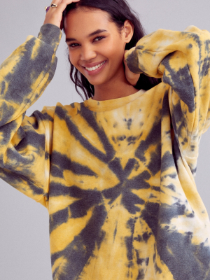 Urban Renewal Recycled Shattered Glass Tie-dye Crew Neck Sweatshirt