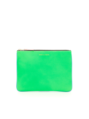 Comme Des Garçons Wallet Super Fluo Zipped Pouch